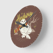 Hedwig Whimsical Forest Drawing ラウンド壁時計 (傾斜)