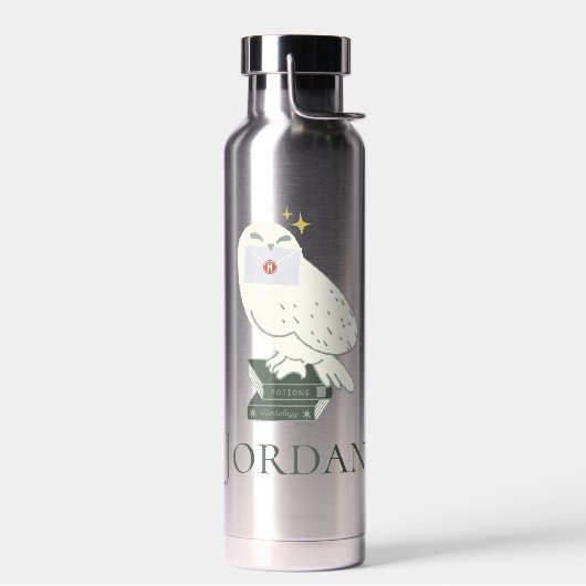 Hedwig With Letter Whimsical Drawing ウォーターボトル (左面)