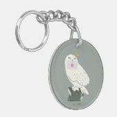 Hedwig With Letter Whimsical Drawing キーホルダー (正面左)