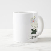 Hedwig With Letter Whimsical Drawing ジャンボコーヒーマグカップ (正面右)