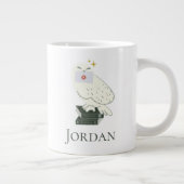 Hedwig With Letter Whimsical Drawing ジャンボコーヒーマグカップ (右)