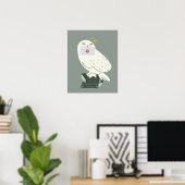 Hedwig With Letter Whimsical Drawing ポスター (ホームオフィス)
