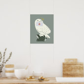 Hedwig With Letter Whimsical Drawing ポスター (キッチン)