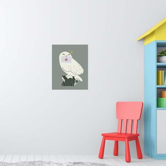 Hedwig With Letter Whimsical Drawing ポスター (子ども部屋1)