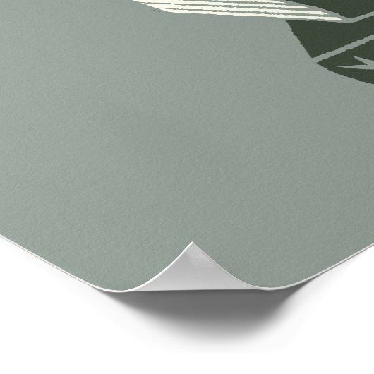 Hedwig With Letter Whimsical Drawing ポスター (角)