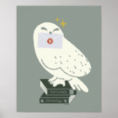 Hedwig With Letter Whimsical Drawing ポスター (正面)