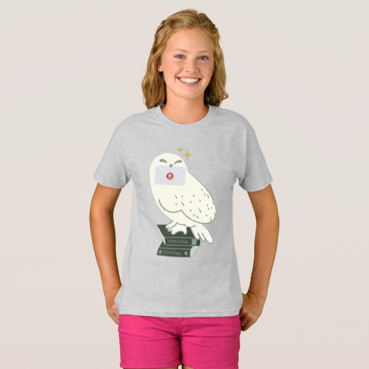 Hedwig With Letter Whimsical Drawing Tシャツ (正面フル)