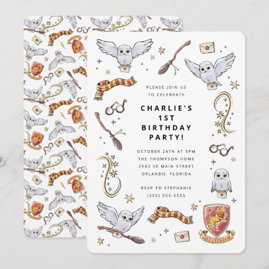 Hedwig Wizard Birthday Magic 招待状 (正面/裏面)