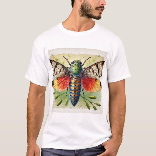 Hedypathes beetle 030924IREF206 - Watercolor Tシャツ (正面)