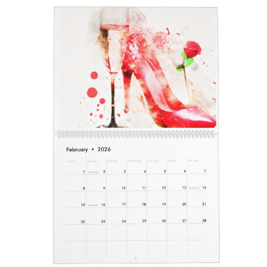 Heelカレンダーは年をパーソナライズ カレンダー (2月 2026)