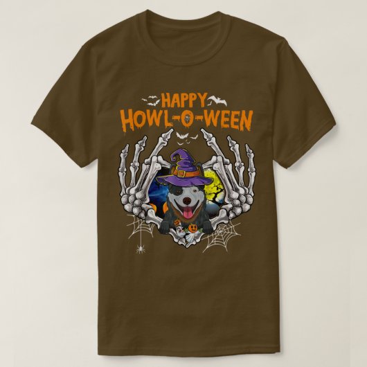 Heeler Skeleton Heart Happy HowlOWeen Costume Tシャツ (デザイン正面)
