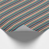 Heffalumpsレッドブルーベージュストライプズギフトラップ ラッピングペーパー (角)