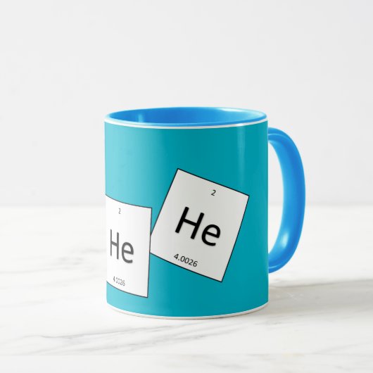 Heheheのヘリウムの笑うガスの要素のしゃれのコップ マグカップ (正面右)