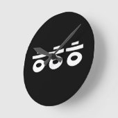 HEHEHE ㅎㅎㅎ韓国語 ラウンド壁時計 (傾斜)