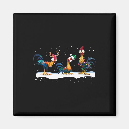 Hei Hei ニワトリ クリスマス - ユニ マグネット (正面)