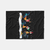 Hei Hei Chicken Christmas – ユニ フリースブランケット (正面(横))