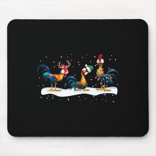 Hei Hei Chicken Christmas – ユニ マウスパッド (正面)