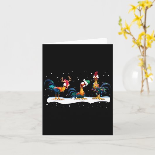 Hei Hei Chicken Christmas - Uni  カード (黄色い花)