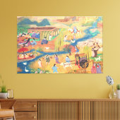 Heian Courtyard Scene: Tales from a Gilded Scroll  キャンバスプリント (インサイチュ (リビング))