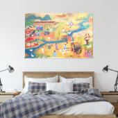 Heian Courtyard Scene: Tales from a Gilded Scroll  キャンバスプリント (インサイチュ (寝室))