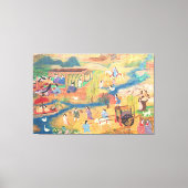 Heian Courtyard Scene: Tales from a Gilded Scroll  キャンバスプリント (正面)