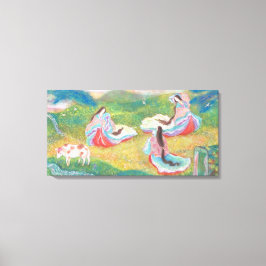 Heian Elysium: Ladies in a Spring Meadow キャンバスプリント