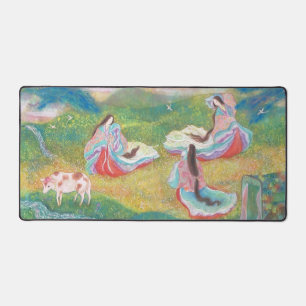 Heian Elysium: Ladies in a Spring Meadow デスクマット