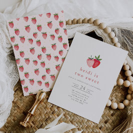 HEIDIかわいいイチゴの子供たち2つの甘い2番目の誕生日 招待状