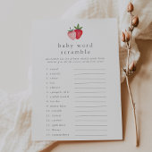 HEIDIイチゴ赤ちゃんシャワー単語スクランブルゲーム 招待状