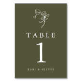 HEIDIオリーブグリーン結婚ズ テーブルナンバー (正面)