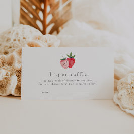 HEIDIストロベリーガール赤ちゃんシャワーおむつラッフル エンクロージャーカード