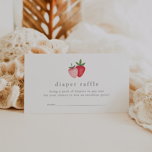 HEIDIストロベリーガール赤ちゃんシャワーおむつラッフル エンクロージャーカード