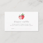 HEIDIストロベリーガール赤ちゃんシャワーおむつラッフル エンクロージャーカード (正面)