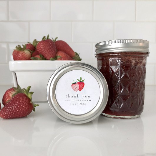 HEIDIピンクいちごジャム赤ちゃんシャワーありがとう ラウンドシール