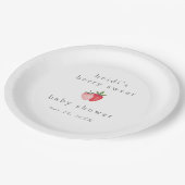 HEIDIピンクベリースイートストロベリーガールベビーシャワー ペーパープレート (アングル)