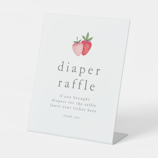 HEIDIピンクベリー甘い赤ちゃんシャワーおむつラッフル 台座サイン (正面)