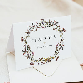 HEIDIボヘミアンミュート音水色ワイルドフラワー サンキューカード