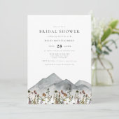 HEIDIボホウォーターカラーマウンテンワイルドフラワーブライダル 招待状 (スタンド正面)