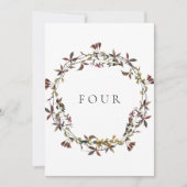 HEIDIボホワイルドフラワーリーステーブル番号カード 招待状 (正面)