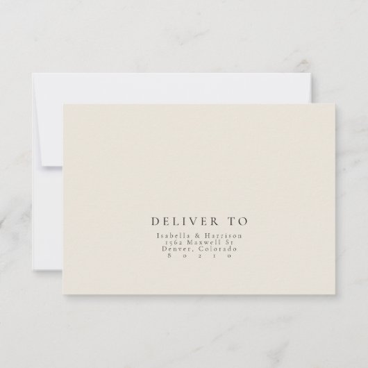 HEIDIミュート水色ワイルドフラワーウェディングRSVP 招待状 (裏面)