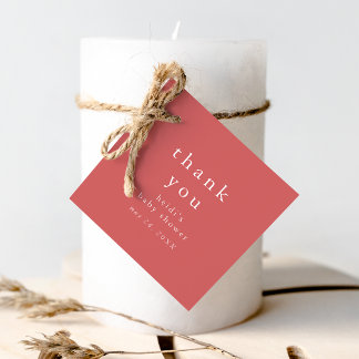 HEIDIレッドボホ素朴ーシンプル赤ちゃんシャワーありがとう フェイバータグ