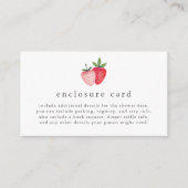 HEIDI ピンクのバラの甘いイチゴの女の子のベビーシャワー エンクロージャーカード (正面)