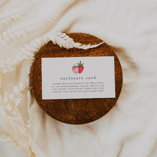 HEIDI ピンクのバラの甘いイチゴの女の子のベビーシャワー エンクロージャーカード