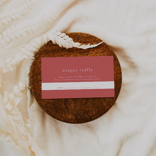 HEIDI レッドサマー シンプル ベビーシャワー おむつラッフル エンクロージャーカード