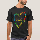 Heidi autism awareness heart puzzle idea 2020 tシャツ (正面)