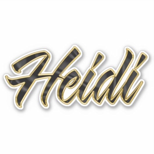 Heidi black gold Lettering Aufkleber Sticker シール (正面)