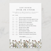 HEIDI Bohoワイルドフラワーの上または下のベビーカード 招待状 (正面)