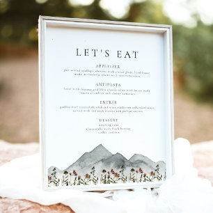HEIDI Boho Mountain Flower Let's Dinnerメ食べニュー ポスター