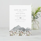 HEIDI Boho Mountain Wildflower Photo Save the Date 招待状 (スタンド正面)