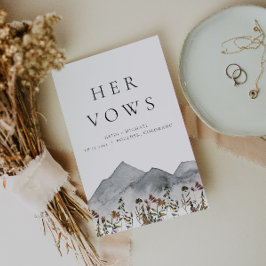 HEIDI Boho Mountain Wilflower Her 結婚's Vows カード